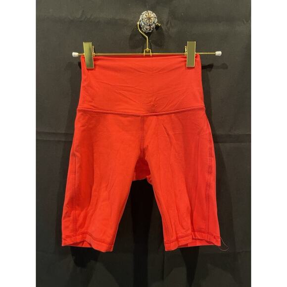 Lululemon Red Biker Shorts Size 2 - Picture 1 of 2